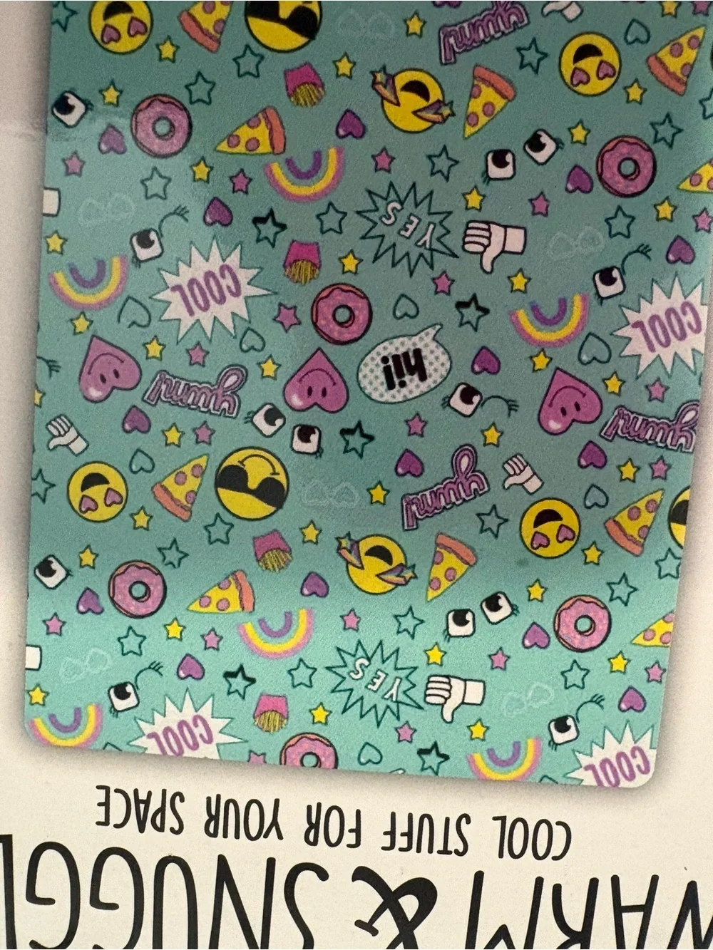 Warm & Snuggly Kids Emoji Throw Blanket - Black & Teal